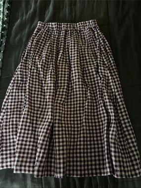 No. 11 Skirt in Thistle Check Linen
